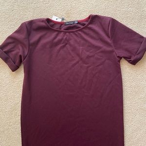 maroon t-shirt dress